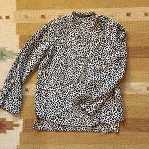 Zara Leopard Animal Print Blouse size S